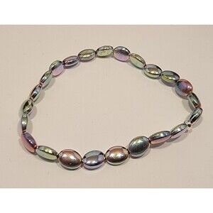 Handmade Iridescent Beaded Bracelet | Shimmer Pearl Effect Jewelry‎
